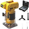 WingFly Fresatrice per Bordi a Batteria per Dewalt 18 V, 20 V, Fresa a mano senza spazzole per la lavorazione del legno, taglierina a batteria con 15 pezzi (senza batteria)