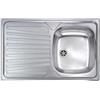 CM PRONTA CONSEGNA - SPEDIZIONE IMMEDIATA Lavello da Incasso 1 Vasca con gocciolatoio a Sinistra 79 x 50 cm Sopratop Acciaio Inox satinato CM MONDIAL 011541.D1.01.2016 011541 DCSSX