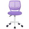 FurnitureR Sedia da scrivania girevole senza braccioli, sedia da ufficio regolabile in altezza, per casa, ufficio, camera da letto, studio, viola