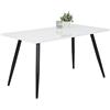 Hela Tische, Anika Tavolo da pranzo rettangolare, in materiale a base di legno laccato, di colore bianco lucido, con struttura tubolare a sezione circolare nera, da 140 x 90 cm