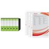 Esselte Set Esselte OXFORD G85 6x Registratore con Custodia, f.to Protocollo (23x33cm), Dorso 8 cm, Verde lime, 6 pezzi, 390785600 + 100 Buste A4 trasparenti antiriflesso perforate, 395613000
