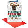 American Greetings Star Wars - Biglietto di Natale (Chewbacca con fiocchi di neve)