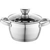 FLORINA Pentola in Acciaio Inox (2,5 l) 18 cm I Pentola con Coperchio in Vetro OLIVER I Adatta alla Lavastoviglie I Pentola per Pasta, Zuppa I Ideale per Tutti i Tipi di Fornelli e Induzione