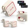 JSAUX Caricatore USB C da 65W per Nintendo Switch 2, alimenta in modalità TV, con spine EU/UK e cavo da 2 m, ricarica rapida per console, smartphone, tablet e laptop - Bianco rotto
