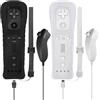 Leikurvo Confezione da 2 controller per telecomandi Wii, telecomando Wii con Nunchuk per telecomando Wii più controller sostitutivo Jostick per console Wii/Wii U (bianco + nero)