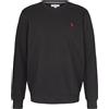 U.S. POLO ASSN. Adler - Felpa classica con scollo rotondo, 100% cotone, colore nero, XL