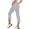SERSARY Pantaloni Golf Donna 7/8 Elasticizzati con Cerniera Destra con Passanti per Cintura Business Lavoro Pantaloni Golf da Jogging, Leggeri, per Sport, Viaggi, Lavoro, Lounge,Pied de Poule,XL