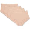 Playtex Slip Midi in Cotone Biologico Confortevole Donna x4, Skin, 2/S