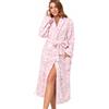 RONGTAI Accappatoio da donna in pile, caldo e lungo, camicia da notte, Stella., Medium
