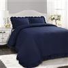 Lush Decor Reyna Comforter - Set di 3 pezzi, colore: blu navy con federa per cuscino, per letto king size