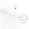 NICETOWN Adjustable Metal Curtain Rod 1 inches Diameter Faceted Ball Finials Design Decorative Drapery Rod for Kitchen French Door Closet Cupboard Cafe Loft RV Curtains, 28-48 Length, Matte White