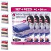 LifeChic 4 Sacchetti Salvaspazio Sottovuoto 40x60 cm, 4 Pezzi Riutilizzabili con Valvola Universale, Busta Sottovuoto per Vestiti, Maglioni, Lenzuola, Asciugamani e Cambio Stagione