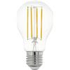 EGLO Lampadina a LED con attacco E27, 9 Watt, luce bianca calda, 2700 Kelvin, lampadina A60, trasparente, diametro 6 cm