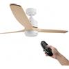 M mimotec - Ventilatore da soffitto LED White Sara132 cm con motore DC 23 W, luce regolabile 18 W 3CCT, IP20, telecomando, timer e funzione estate/inverno