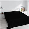 Italian Bed Linen Lenzuolo Sopra MAX COLOR Matrimoniale Maxi 270x300 cm, 100% Cotone Made in Italy - Lenzuola Letto Matrimoniale Maxi in Tinta Unita - NERO