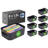 SmartStore Contenitore in plastica con manici 8× 1,5 L | Cestino organizer per bagno, lavanderia, cucina, ufficio | Contenitore blu con garanzia di 10 anni | L20×P14×A7,5cm