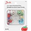 Dritz Pearlized Pins in Metallo, a Forma di Cuore, Misura: 34, 35 Pezzi