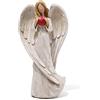 Hodao Statuetta di angelo in preghiera in resina, 22,6 cm, decorazione per la casa, per commemorare la preghiera, personaggi squisitamente intagliati e dipinti a mano (con cuore)