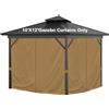 Mogtuo Tende per gazebo per la privacy per esterni, impermeabili, 4 pannelli, tende universali di ricambio con cerniera per patio, cortile, giardino (3 x 30 cm, cachi)