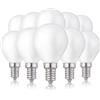 Hellum Lampadina LED hellum E14, lampadina G45 4,5 W come lampadina di ricambio per lampadina a incandescenza da 40 watt, bianco caldo con 2700 kelvin, 470 lumen LED filamento opaco, 10 pezzi 220384