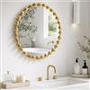 MADISON PARK SIGNATURE Decorazione da parete Marlowe - Specchio rotondo in metallo con cornice sferica per soggiorno, decorazione per la casa, pronto da appendere, diametro 68,6 cm, oro