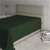 Italian Bed Linen Lenzuolo Sopra MAX COLOR Piazza e Mezza 180x300 cm, 100% Cotone Made in Italy - Lenzuola Letto Piazza e Mezza in Tinta Unita - VERDE OLIVA