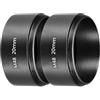 PATIKIL Tubo di prolunga telescopico da 20 mm, 2 pezzi, M48 x 0,75 mm su entrambi i lati, in lega di alluminio, adattatore ad anello per fotocamera, oculare e telescopio, nero