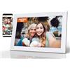 Cytem Cornice digitale da 10,1 pollici, con Wi-Fi e framework antiriflesso, memoria da 32 GB, sensore di movimento, immagine automatica, cornice elettronica touch screen IPS 1280 x 800, bianco