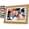 Cytem Cornice digitale da 10,1 pollici con Wi-Fi e framework antiriflesso, memoria da 32 GB, sensore di movimento, immagine automatica, cornice elettronica touch screen IPS 1280 x 800, effetto legno