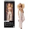 Barbie Signature - Barbie Basics Modello 07, bambola da collezione con capelli biondi e pantaloni con stampa bianca, vestibilità universale e corpo snodato, JJX26