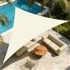 LOVE STORY Vela Ombreggiante Impermeabile 2.5x2.5x3.5m Triangolare, Tenda a Vela Oxford, Protección Rayos UV per Esterno, Giardino, Terrazza, Crema