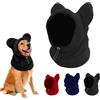 TABKSOLA Cuffia in lana per cani e gatti autunno-inverno, copricapo con orecchie dolci, scollatura regolabile, morbida protezione cervicale per animali piccoli e medi (Nero, S)