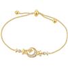 MISEFF Braccialetto da donna in argento Sterling 925, placcato oro 18 carati, gioiello da donna, catena delicata, semplice gioiello carino fatto a mano minimalista per regalo, One Size, Argento