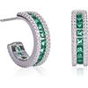 Namana Orecchini a Cerchio Argento 925 da Donna e Ragazza con Pietre di Zirconi Cubici, Orecchini Cerchio Argento 925 con Pietre Verde Smeraldo, Orecchini Donna Verdi, Gioielli Donna