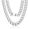 ChainsPro Collana Grossa in Acciaio Inossidabile Uomo Donna, 13 mm Catenina Argento/Oro/Nero, 46-76 cm, Collana Cubana Necklace for Men, Idee Regalo