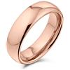 Bling Jewelry Anello di nozze semplice a cupola per coppie in titanio placcato oro rosa per uomini e donne, vestibilità comoda 6MM