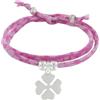 LES POULETTES BIJOUX - Bracciale Doppio Giro Collegamenti liberty e Trifoglio Argento 925 - Colors - Rosa