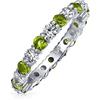 Bling Jewelry Anello Eternity Impilabile Alternato Verde Bianco In Zirconia Cubica Amore Simulato Peridoto Argento Sterling .925 Agosto