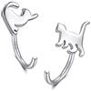 CHIC & ARTSY Orecchini Huggie Hoops in argento sterling 925 Little Paw Panda Coccinella Bunny Butterfly Cat Peace Infinity Wishbone Huggie Hoop Orecchini Orecchini a due fori alla moda per le donne