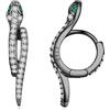 IMINI Orecchini a Cerchio Alla Moda con Serpente CZ Argento Sterling 925 Occhi Verdi Piccoli Cerchi Huggie Orecchini a Cartilagine Dichiarazione Gioielli Orecchio Punk Regali per Donne Ragazze (Nero)