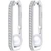MISEFF Orecchini da donna in argento Sterling ipoallergenici, orecchini a cerchio in argento Sterling 925, gioielli minimalisti per tutti i giorni da donna, Taglia unica, Argento sterling, Zirconia