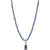 Tamashii Collana unisex collezione mudra. Gioiello realizzato con un cordino di cotone, elementi in metallo e turchese africano di colore verde, azzurro e nero. Collana della lunghezza rego