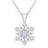 LINSTER Collana con fiocco di neve Collana con pendente a forma di fiocco di neve in argento sterling 925 bianco CZ per feste invernali Regali di gioielli di Natale per le donne