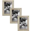 CABBEL Cornice portafoto A4 21x30 cm argento - Set da 3 - Cornice barocca in stile antico con vetro acrilico infrangibile - per foto, poster, certificati - elegante e decorativa