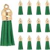 PATIKIL 1.5 Nappe Pelle Mini, 30Pz Ciondoli in Pelle Nappine Colorate Charm Portachiavi Con Cappuccio Dorato Per Decorative Borse Bracciali Creazione Gioielli Portachiavi, Verde Scuro
