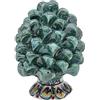 sicilia bedda - Pigna Siciliana con Piede Decorato - Modello Maioliche - Ceramica di Caltagirone (Altezza 12 x 8, Verde)