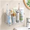 Trlyane Portaspazzolino da Muro Trasparente in PET, Organizer Bagno Senza Foratura con Supporto Adesivo, Porta Spazzolini Elettrici e Dentifricio con Divisori Rimovibili, Grande