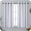GIRASOLE HOME Coppia Tende Capri Semi Oscuranti Termiche Morbide Motivo Intreccio Argentato 2 Pannelli con Occhielli (Bianco Ghiaccio, 140x150cm)