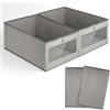 ACOMTUO 2 Pezzi Scatole Portaoggetti in Tessuto, 44 x 30 x 20cm, Portaoggetti, Contenitori per Armadio con Finestra Trasparente per Libri, Giornali, Giocattoli, Ecc