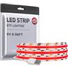 BTF-LIGHTING USB FCOB COB Rossa Striscia LED 2M 640LEDs Alta Densità 5V Flessibile Nastro LED Ultra Luminosa CRI90+ per Retroilluminazione TV Soggiorno, Cucina, Cabinet, PC Gaming (Senza Dimmer)